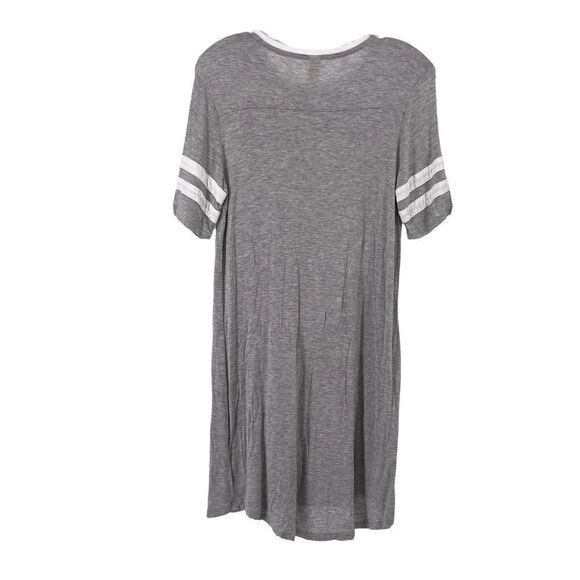 Altard State Dress Stretch Jersey Knit Gray Short Sleeve Varsity Stripe Size S - Picture 4 of 7